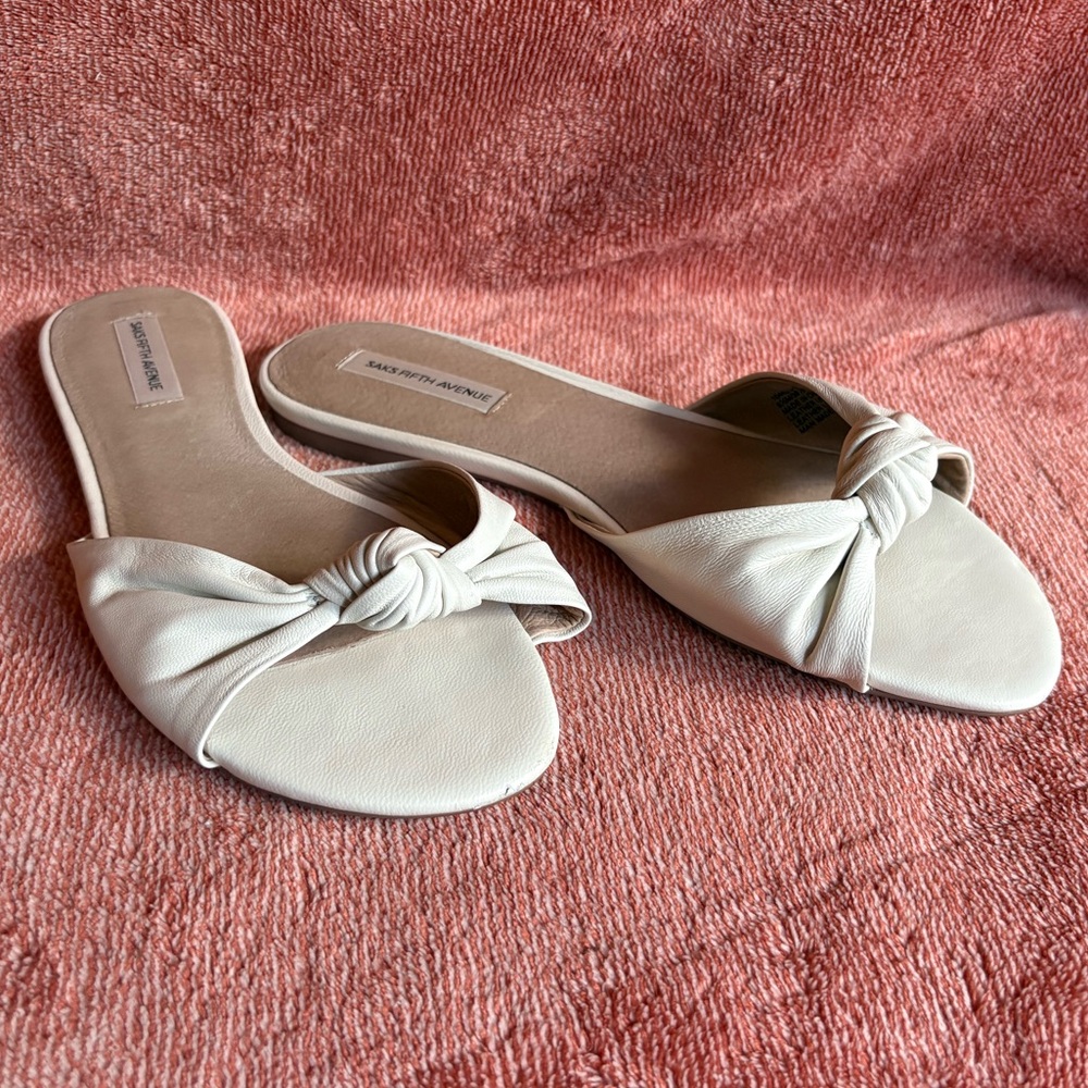 Saks Fifth Avenue - knotted leather flat sandal - Picture 2 of 5